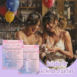 Who Knows The Birthday Best - Pink Purple Party Games Card Set - Sleepover Slumber Party Supplies - Birthday Night Games Creative Idea - 20 Game Cards