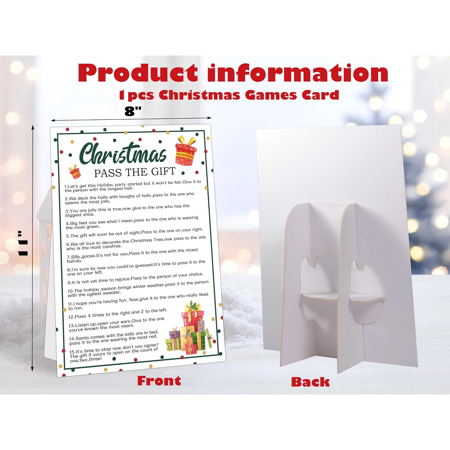 Christmas Party Games - Pass The Gift & Parcel, Christmas Games For Large Groups And Families, Gift Exchange Game For Adults, Family Party, Classroom, Group Activities, 8 X 11 Inch