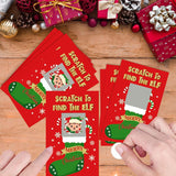 50 Pack Christmas Scratch Off Cards With Stickers For Christmas Party, Red Elf Stocking Stuffers Scratch Off Game Cards For Holiday Party Favors Raffle Giveaway Prize Drawing Supplies
