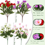 4 Pcs Artificial Flowers For Outdoors Uv Resistant Silk Impatiens And Artificial Hibiscus Flowers Fake Plant Greenery Faux Impatiens For Outdoor Planters Spring Summer Porch Patio Balcony