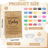 101 Pcs Retro Funny Baby Shower Games Set Include 50 Modeling Clay 50 Cupcake Liners And 1 Let'S Make A Baby Game Sign For Guest Gender Reveal Activities Adult Arts Diy Crafts Gifts