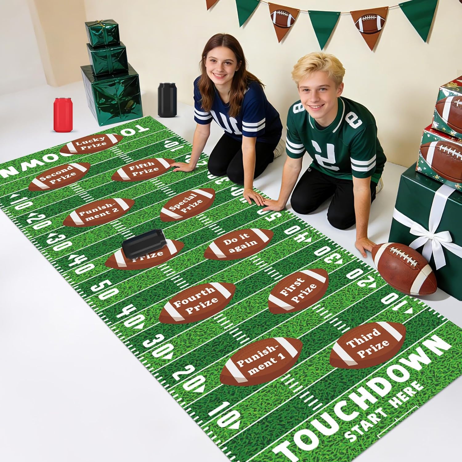 American Football Can Rolling Game Props Football Party Games Roll The Can Challenge Raffle Set For Home School Rugby Boy Birthday Party Supplies Touch Down Sport Activities Gift Prizes Indoor Outdoor