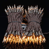 Clear Christmas Lights With Brown Wire, 66 Feet 200 Count Ul Certified String Lights, Pack Of 2 Sets 33 Ft 100 Count Inc