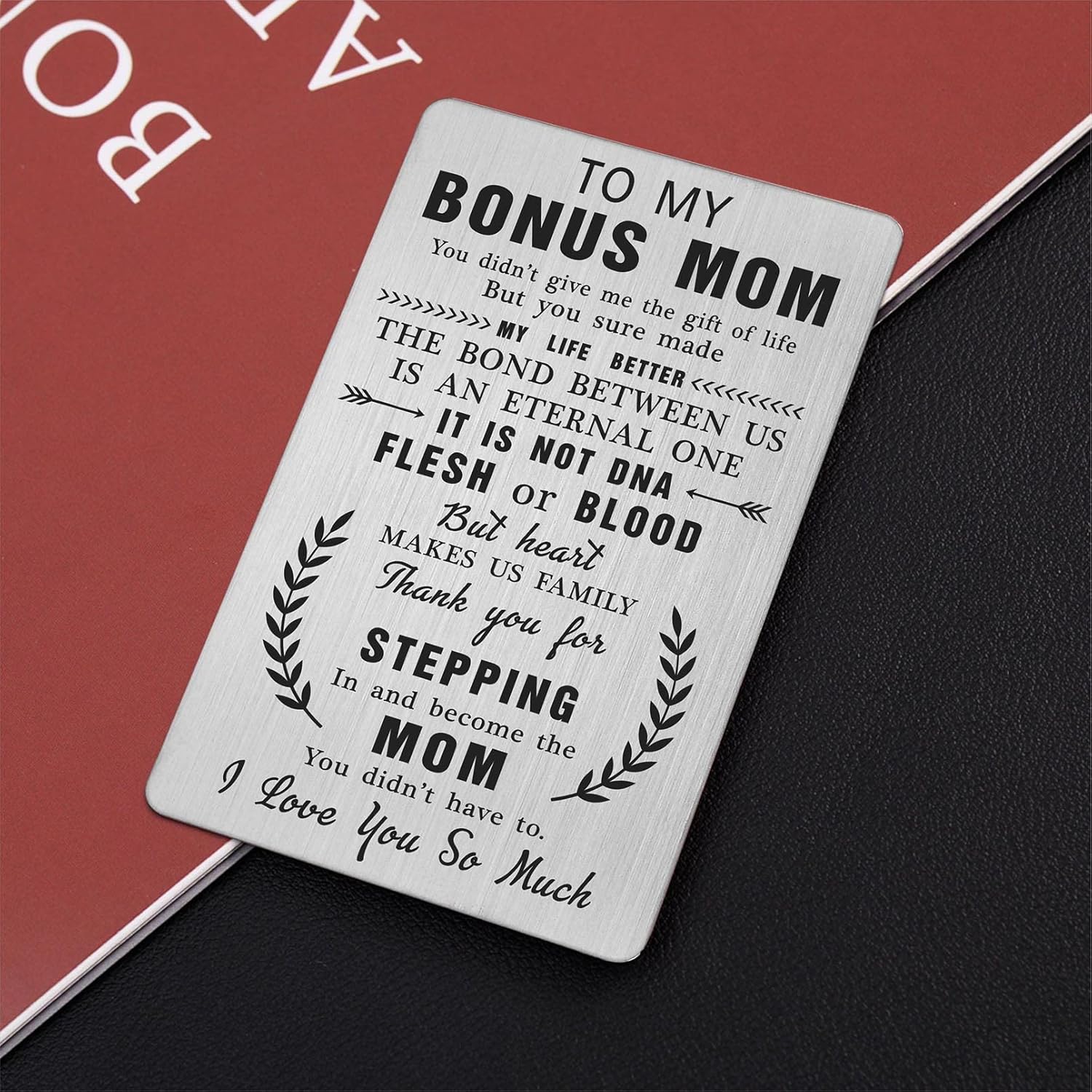 To My Stepmom Gifts Stepmother Wallet Card, Thank You For Stepping In And Become The Mom You Didn'T Have To, Step Mom Birthday Christmas Mothers Day Presents