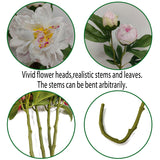 Peony Artificial Flowers,4 Pcs Fake Faux Peonies Flowers Look Real,Silk Peonies With Stems For Home Decor,Light Pink Peonies Artificial Flowers For Floral Arrangements (4, Light Pink)