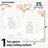 Pink And Gold Baby Shower Games Girl - Guess The Price Is Right Baby Shower Activities For Guests Prizes, Twinkle Little Star Theme Ideas Princess, 4X6, 25 Cards