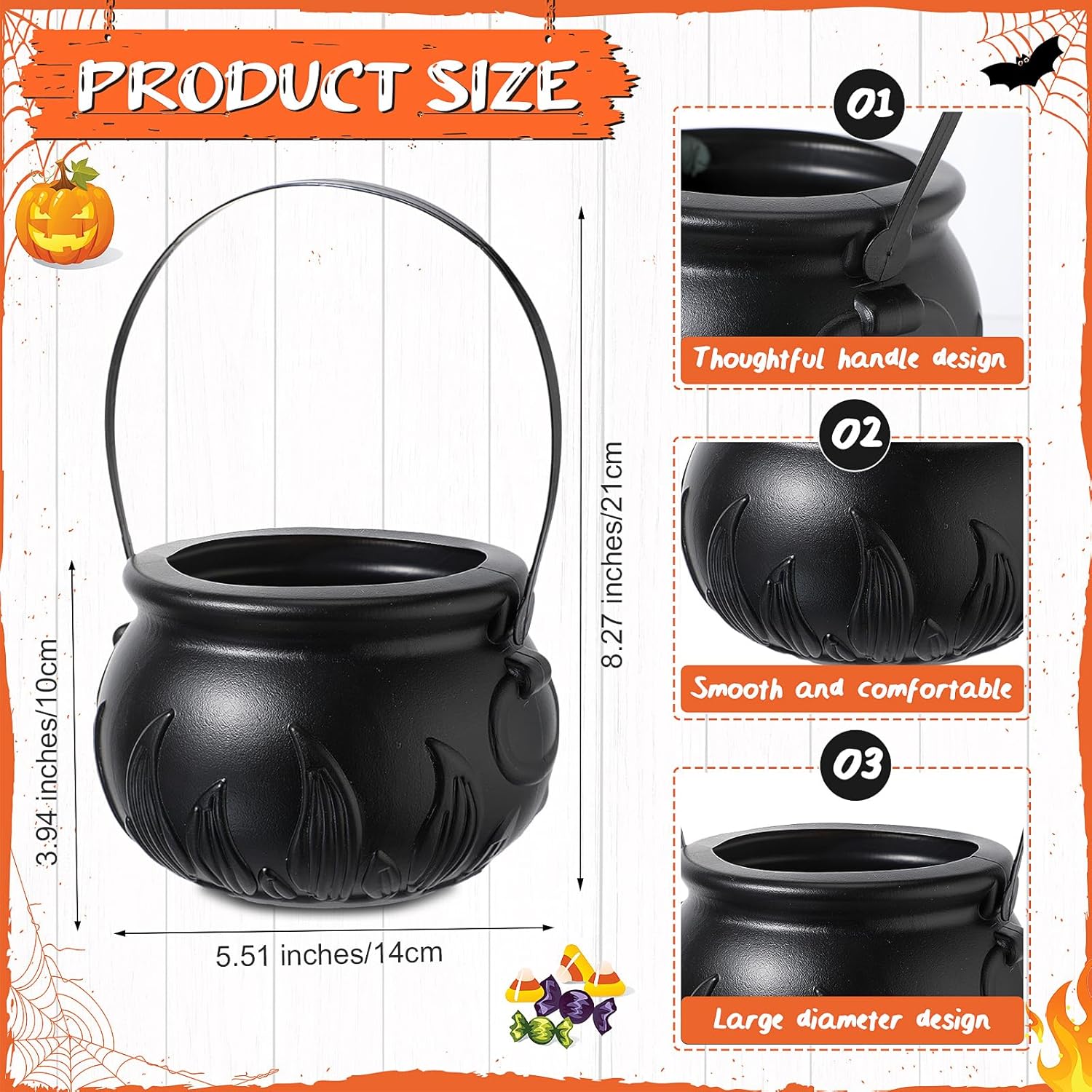 72 Pcs Halloween Games Halloween Baby Shower Game Included 1 Wooden Candy Guessing Game Sign 50 Guess How Many Cards 20 Hb Pencils And 1 Mini Cauldron Jar For Baby Shower Party