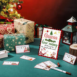 61 Pieces Christmas Guess How Many Cards Game Christmas Guessing Game, 60 Guess How Many Cards And 1 Sign For Adults Kids Families Baby Shower Holiday Activity Decorations
