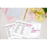 Girls Night Party Game - Ladies Night Party Games - Who I Most Likely To Game Pack - Fun Girls Night In/Girls Night On - Bridal Shower Or Bachelorette Party Game - Games For Adults - 30 Game Cards