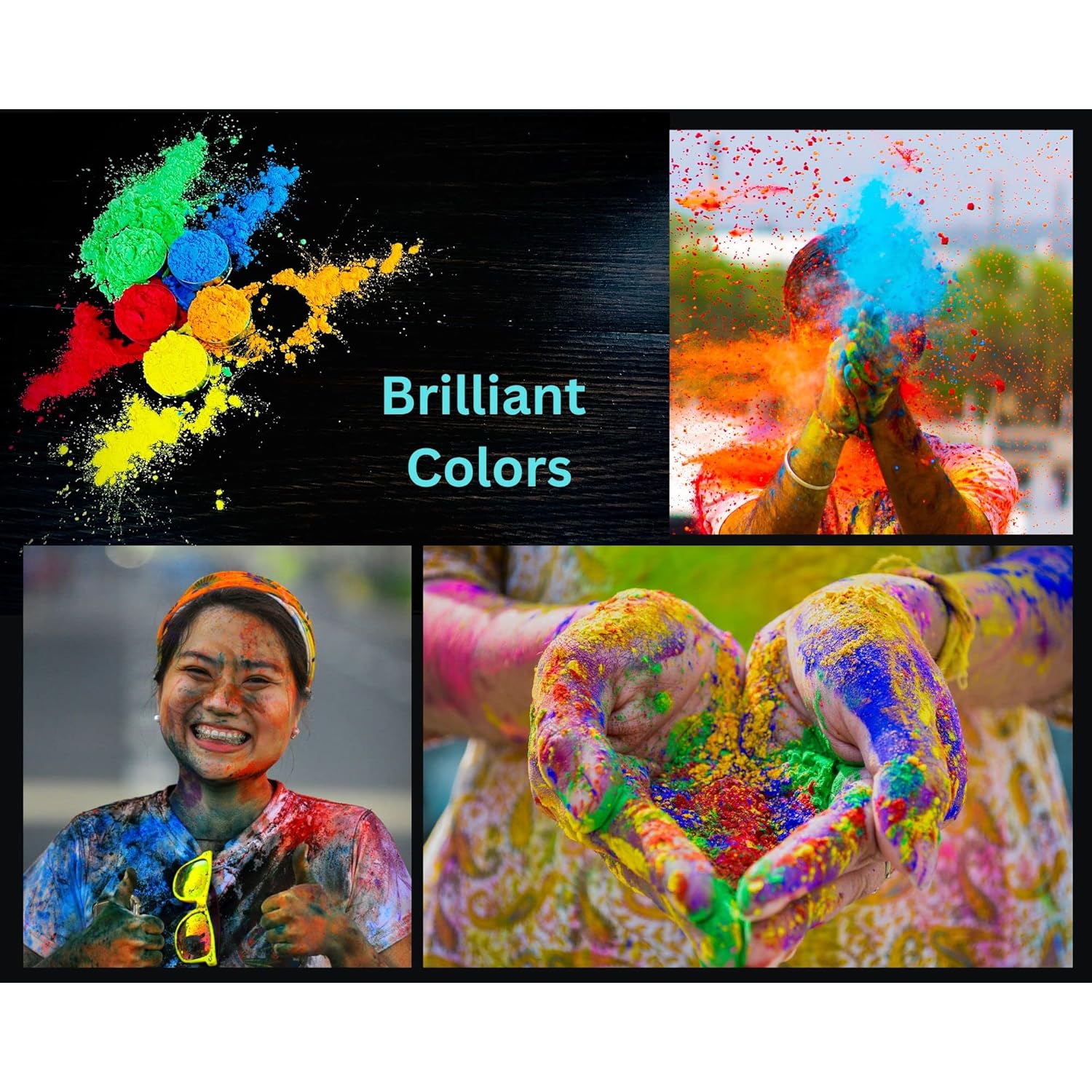 - Holi Powder, 10 Pack X 100 Grams Each, Multi-Color, Holi Color Powder For Color Run Chalk Paint Gender Reveal Festival Diwali Rangoli
