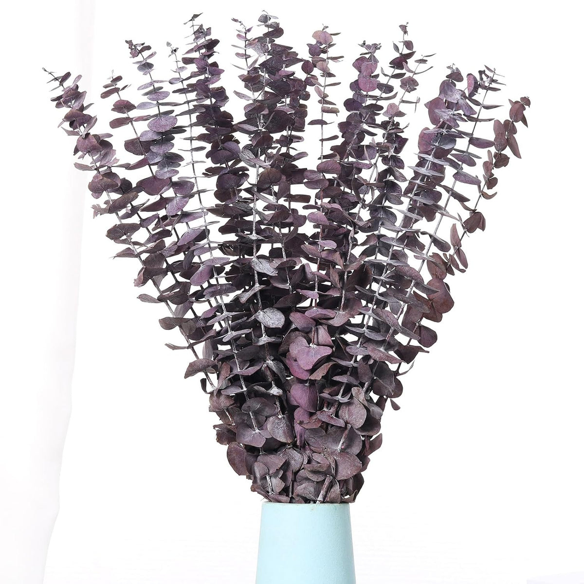 20 Pcs Dried Eucalyptus Stems, 17'' Natural Real Live Purple Eucalyptus Leaves Branches Hanging Shower, Preserved Dried Plants For Spa Home Fragrance Bathroom Table Vase Decor