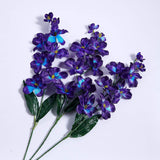 Carlita'S Blooms 27Inch Orchids Artificial Flowers 6Pcs Purple Flame Fake Orchids Flowers Long Stems In Bulk For Wedding Home Centerpieces (6Pcs Purple)