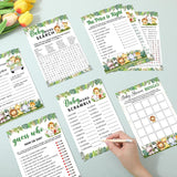 302 Pcs Safari Animal Theme Baby Shower Games, 6 Games, 50 Sheets Each, Shower Party, Word Scramble, Baby Word Search, Predictions And Advice, The Price Is Right