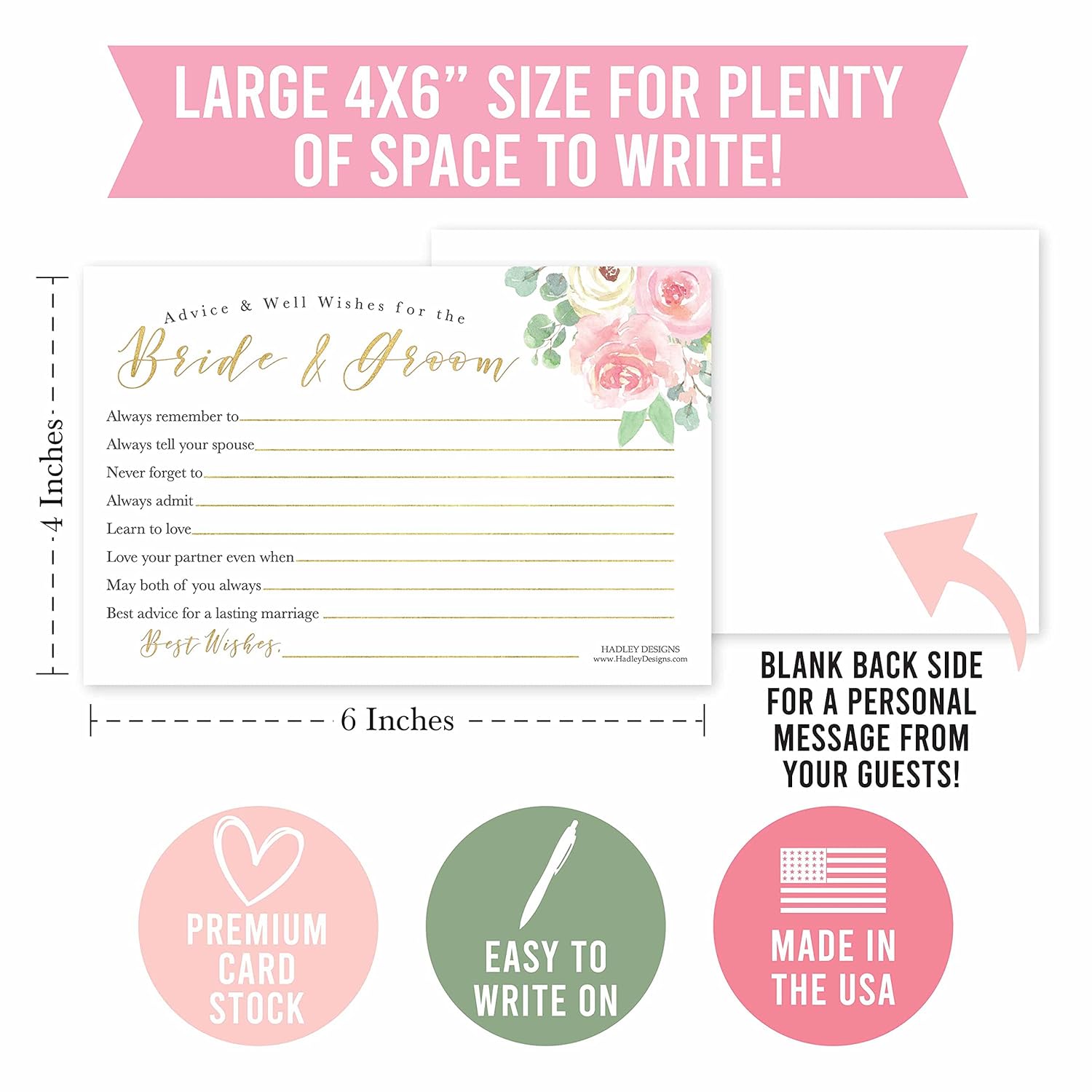 Floral Advice For The Bride-50 Bridal Shower Games For Guests, Wedding Advice Cards For Bride & Groom, Wedding Games, Wedding Guest Book Alternative, Wedding Card Boxes For Reception