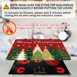 Christmas Trees Stove Cover, Merry Christmas Stove Top Cover For Gas Stove Xmas Red Winter Kitchen Decor Glass Stove Top Pad Heat Resistant Electric Stove Protector Washable Cooktop Oven Mat