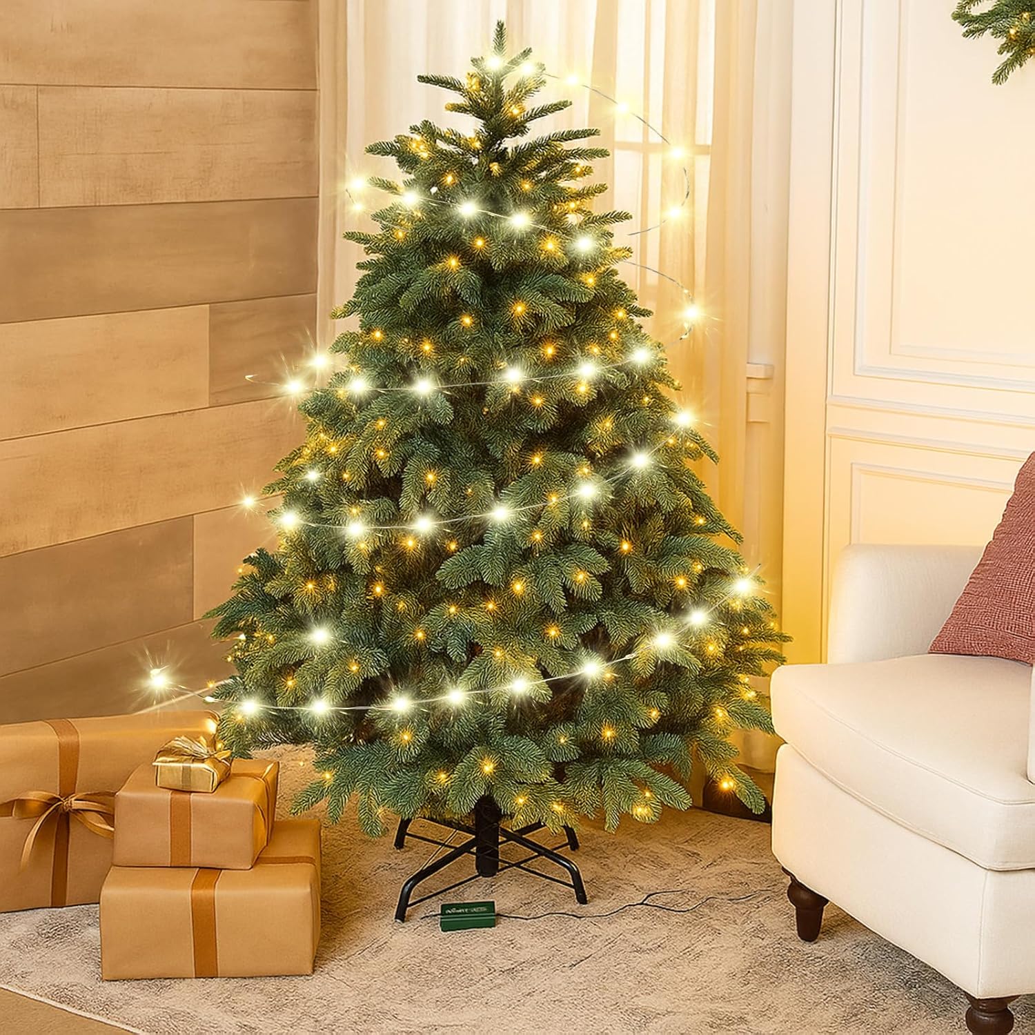 Christmas Lights 33Ft 100 Led Warm String Fairy Twinkle Lights With Flexible Iron Wire For Indoor Outdoor Christmas Tree