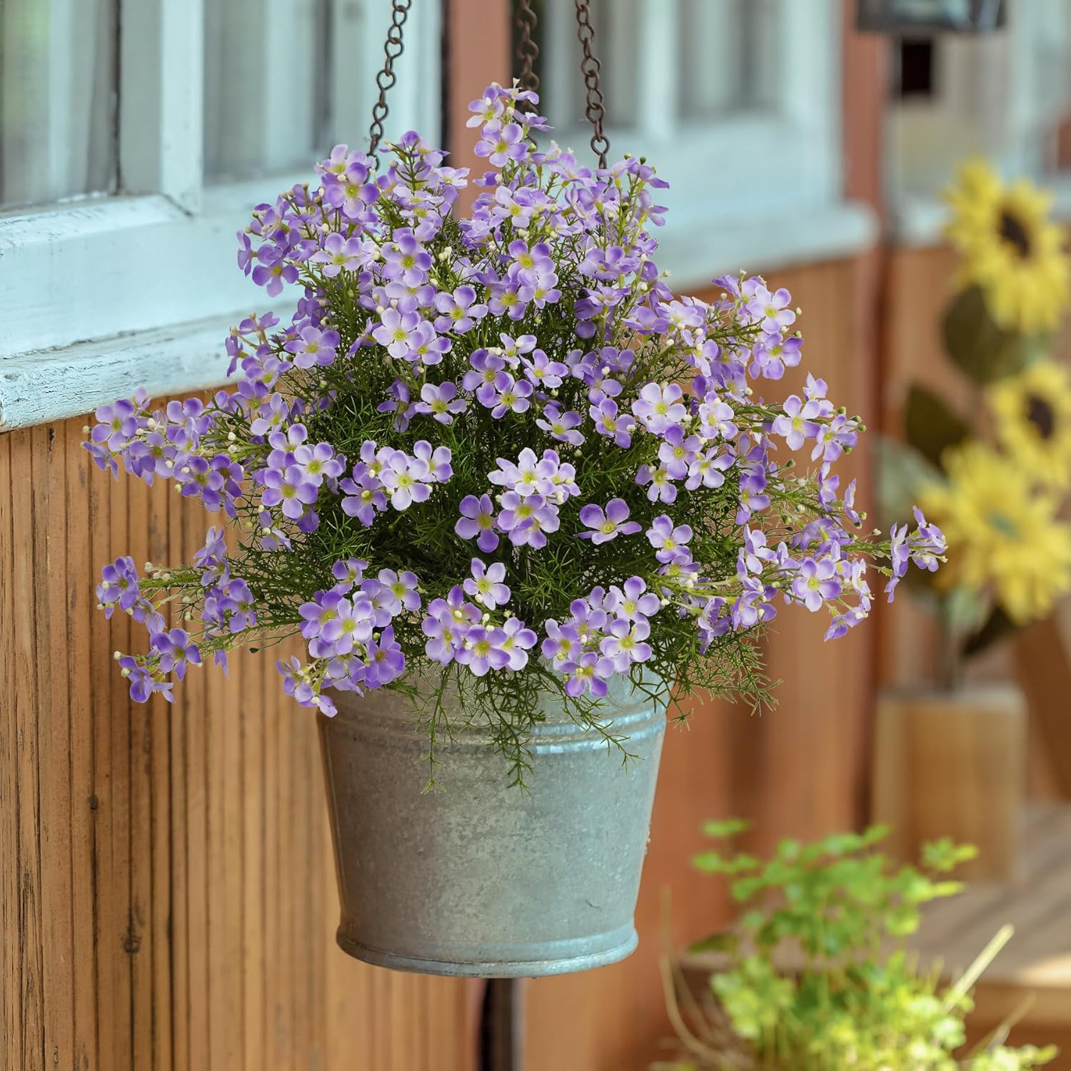 Spring Decorations For Home Fake Flowers Hydrangea Artificial Plants Indoor Mantle Decor Plastic Flowers Artificial Plants Outdoor Garden Decor Hanging Plants 6Pcs?Purple? Flowers