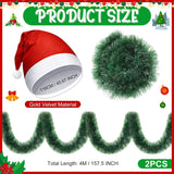 Skeleton Plush Santa Hats With 158 Inches Christmas Norfolk Pine Garland Skeleton Accessories(12 Ft)
