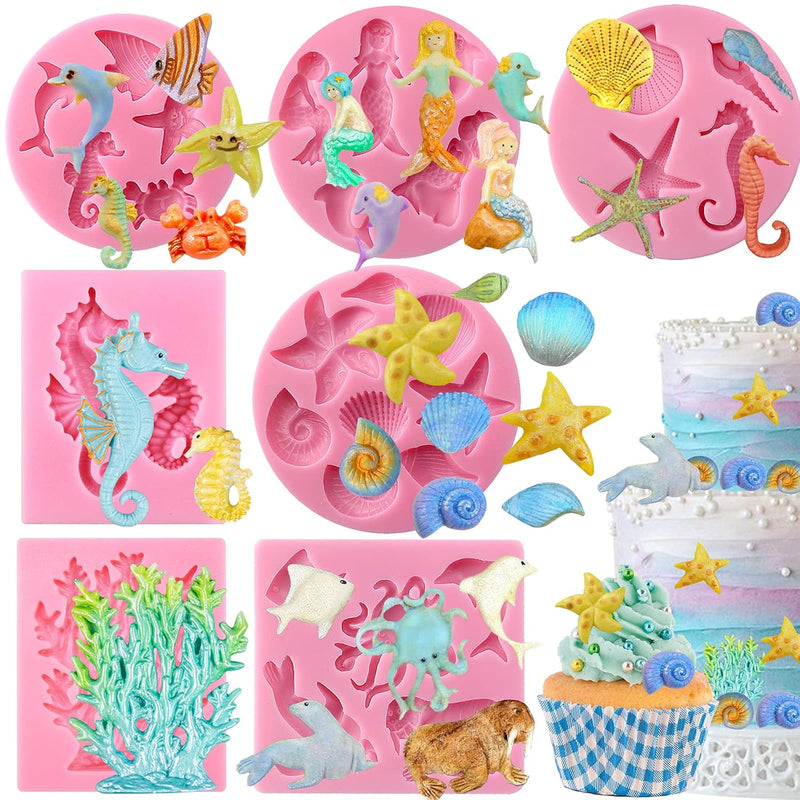 Mini Sea Creatures Summer Beach Candy Silicone Mold For Sugarcraft Cake Decora