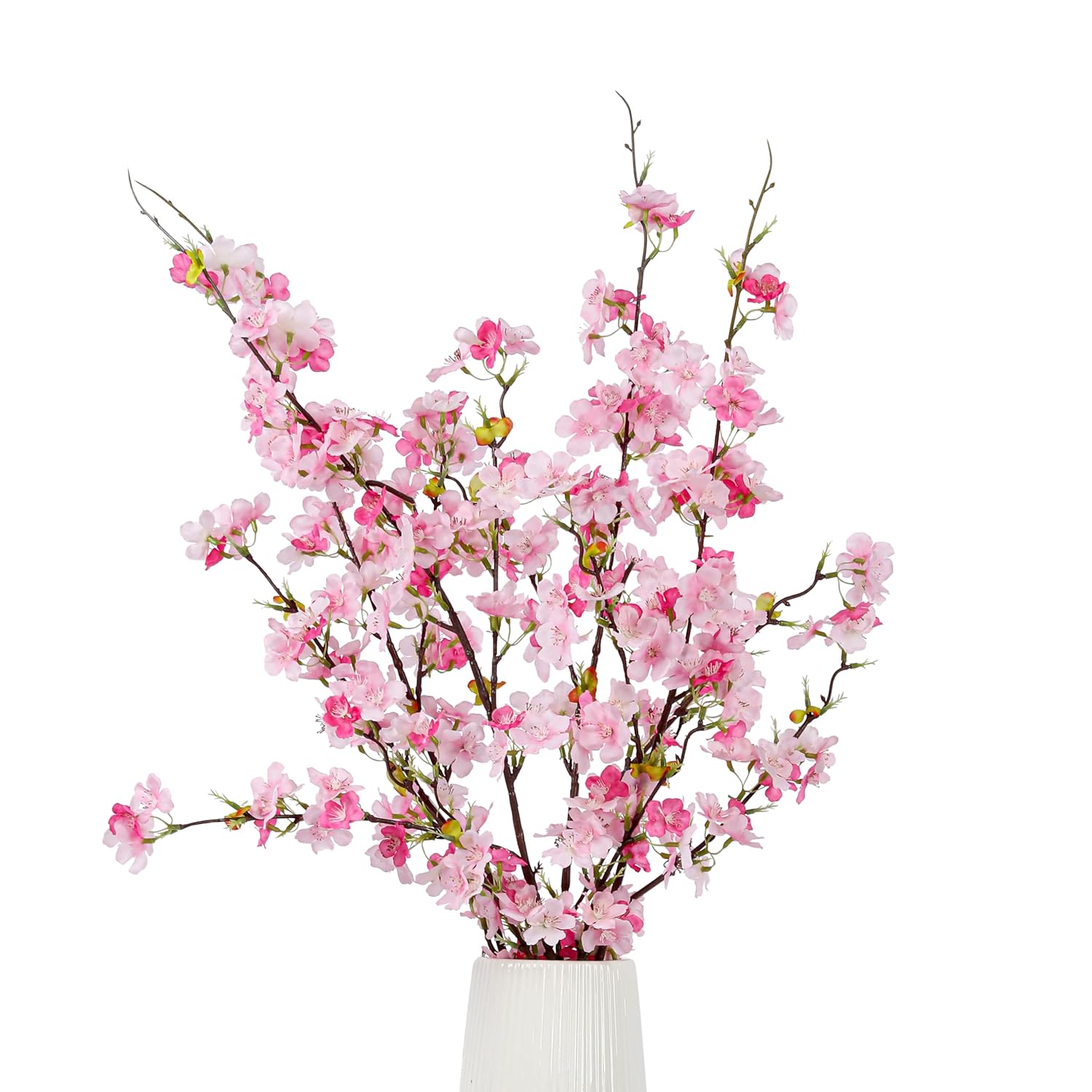 Artificial Cherry Blossom Flowers (4Pcs, Pink), Real Touch Silk Bouquet For Home, Wedding, Garden And Party Events Decoration, Diy Fake Floral Arrangements