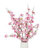 Artificial Cherry Blossom Flowers (4Pcs, Pink), Real Touch Silk Bouquet For Home, Wedding, Garden And Party Events Decoration, Diy Fake Floral Arrangements