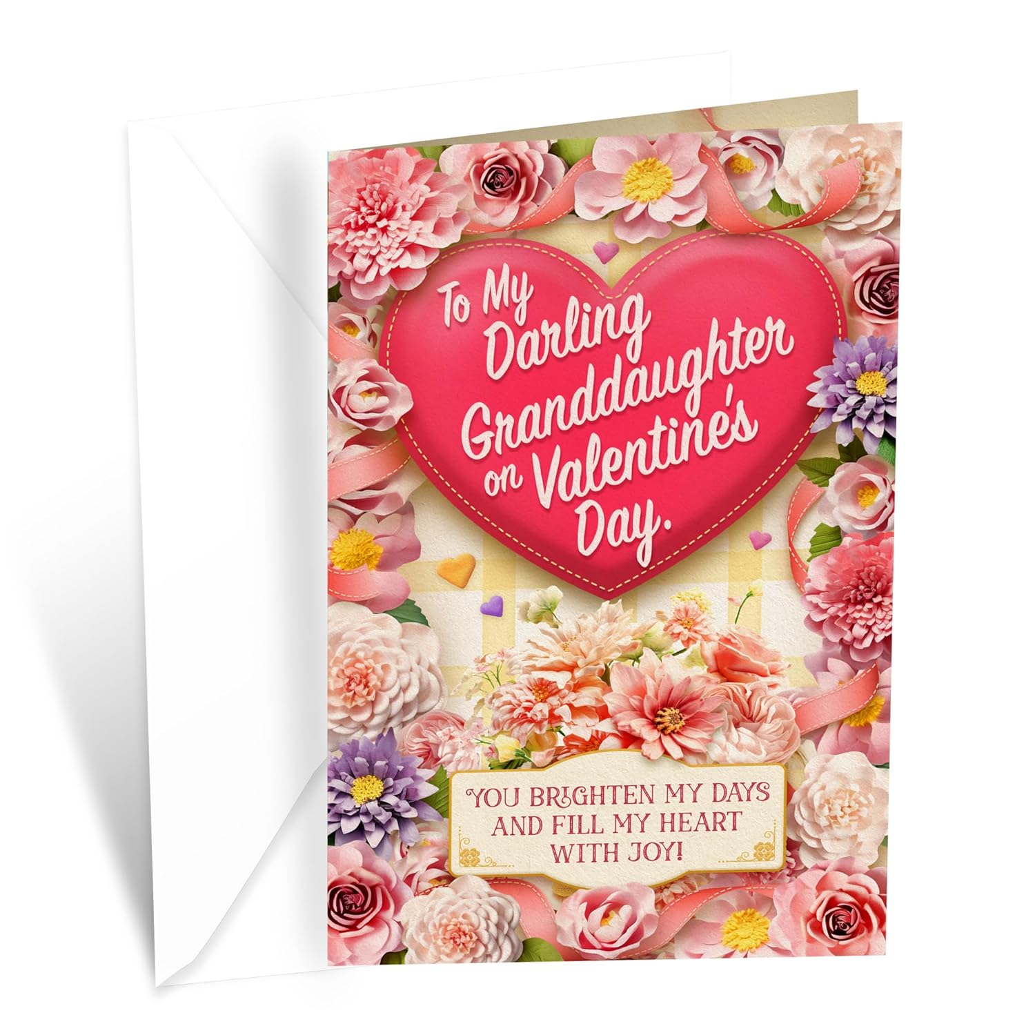 Granddaughter Valentine'S Card, Made In America, Eco-Friendly, Thick Card Stock With Premium Envelope 5In X 7.75In, Packaged In Protective Mailer
