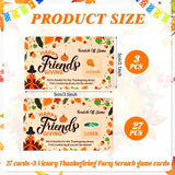 Friendsgiving Scratch Off Card, 30Pcs Thanksgiving Scratch Off Fortune Cards For Friends Family Adults Party Activity, Turkey Friendsgiving Party Supplies Scratch-Off Game Cards