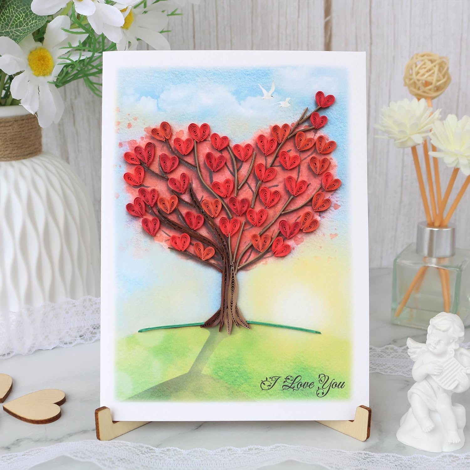 Anniversary Card For Wife, Love Card, Heart Tree Quilling Card For Wedding, Birthday, Thinking Of You, 1St 25Th 50Th 60Th Anniversary Card, Valentines Day Card, Mothers Day Card