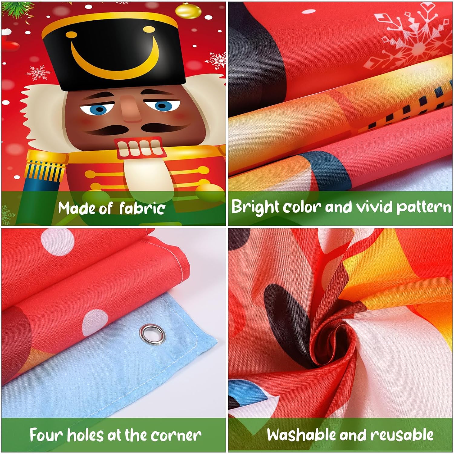 Christmas Nutcracker Door Cover - Merry Holiday Hanging Decor For Indoor Outdoor Front Door - Xmas Wrap Supplies 71 X 35 Inch (Black)