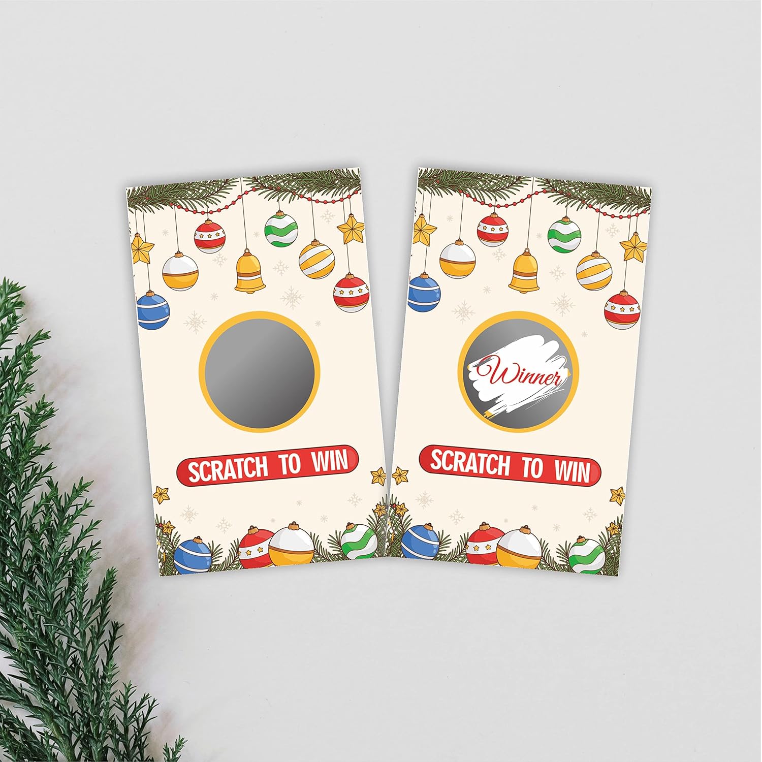 Christmas Scratch Off Game Cards, Christmas Party Game Cards, Festive Holiday Raffle Ticket For Prizes Adults Groups, Xmas Countdown Activities - 40 Pack(Ggk-005)