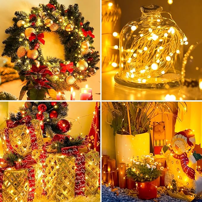 10 Pack Battery Operated Fairy Lights 7FT 20 LED Warm White Twinkle String Lights with 3 Modes Waterproof Mini Lights for Mason Jars Wedding Party Christmas Decor