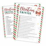 30 Pack Christmas Party Game Cards - Christmas Trivial - Cute Santa Design Fun Xmas Games Activity For Office Groups, Festive Events Xmas Party Decorations (5" X 7",With One Answer Cards) - A05