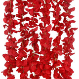 6 Pcs Wisteria Flower Garlands Red Artificial Wisteria Hanging Flowers 6.7 Feet Silk Flowers Vines Hydrangea Garland For Backdrop Wedding Arch Party Outdoor Home Wall Garden Table Decor