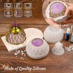 Resin Mold With Lid, Large Silicone Mold With 100 Pieces Rhinestones For Diy Trinket Storage Container, Candle Holder, Candy Jar, Craft Gifts