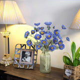 Poppy Flowers Artificial,8Pcs Blue Silk Poppy Flowers Faux Poppies With Stem For Wedding Party Table Centerpiece Home Decor(Blue)