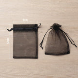 Motyawn 100Pcs Sheer Organza Gift Bags 3X4 Inchs Black Jewelry Pouches, Wedding Party Favor Bag, Mesh Candy Bags, Small Christmas Sachet, Gift Bags For Wedding Party Christmas