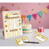 What Is Your Bee Name Game,30 Stickers, Bee Party Decor, Perfect For Birthday Party Activities 6×8 Wooden Play Sign With Stand