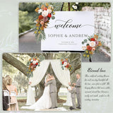 Faux Flower Swag Set Of 2, Orange Artificial Flowers Swags For Wedding Arch, Wedding Welcome Signs, Welcome Reception Ceremony Signs Decorations