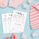 Baby Predictions & Advice Game Cards - White Minimalism Games, Advice For New Parents, Gender Reveal Party, Shower Supplies & Decorations, Set Of 30 -A02