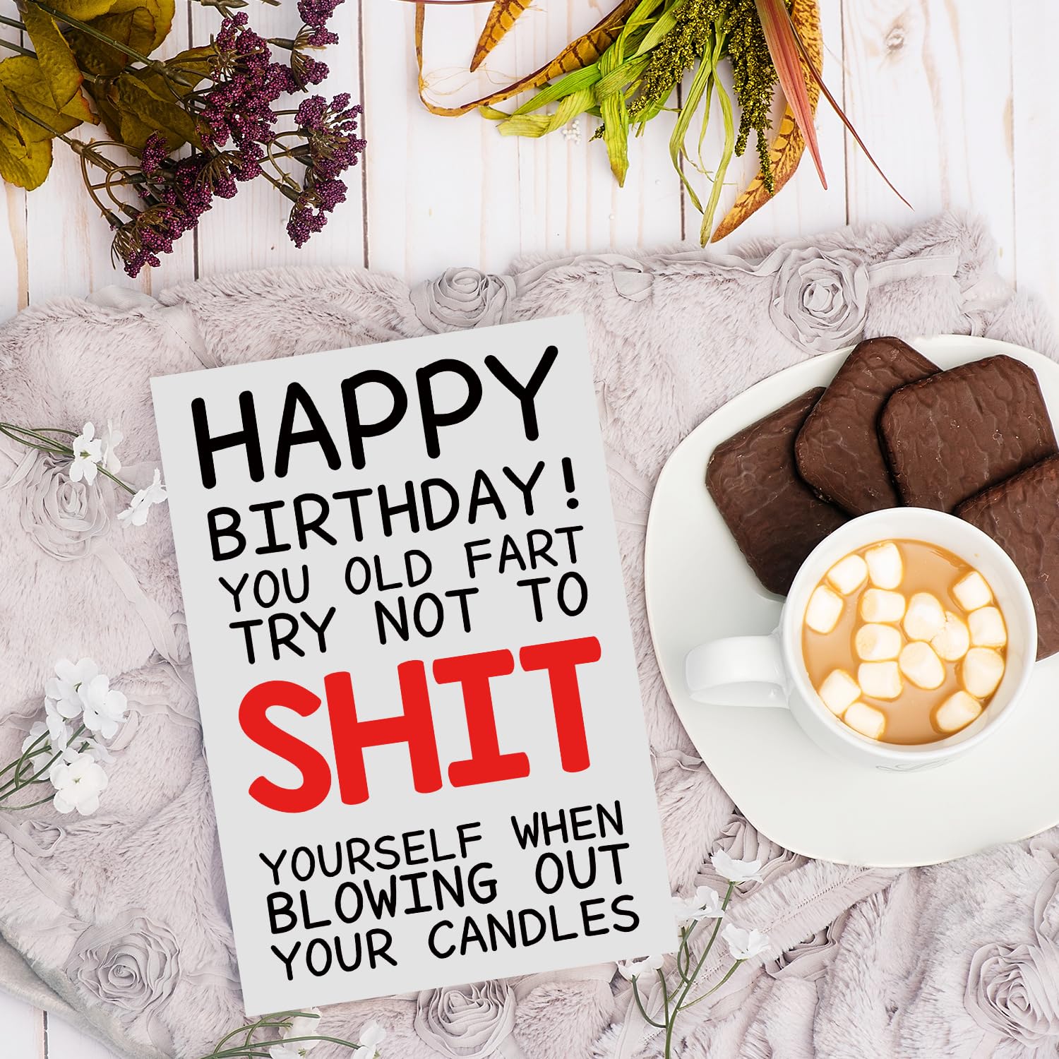 Funny Birthday Cards For Women Men, Rude Birthday Card Gift For Nan Grandad Mom Dad, 50Th 60Th 70Th 80Th Birthday Card For Him Her, Happy Birthday Card Dad Mom