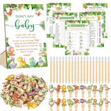 321 Pcs Dinosaur Baby Shower Decorations 5 Set Games Rawr It'S A Boy Baby Shower Party Supplies Bingo Game Don'T Say Sign Clothespin For Dino Gender Reveal Birthday Party Supplies