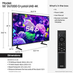 SAMSUNG 55" Crystal UHD 4K HDR Smart TV, PurColor, Motion Xcelerator 2024