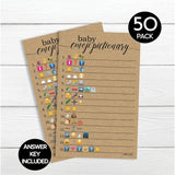 50 Emoji Pictionary Baby Shower Game, Kraft Rustic (Large Size Sheets) Fun, Easy To Play, Sprinkle, Couple'S Shower, Co-Ed, Gender Neutral Reveal