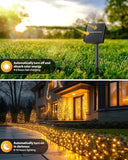2 Pack 92FT Solar String Lights 240 LED Warm White Waterproof Patio Garden Lights