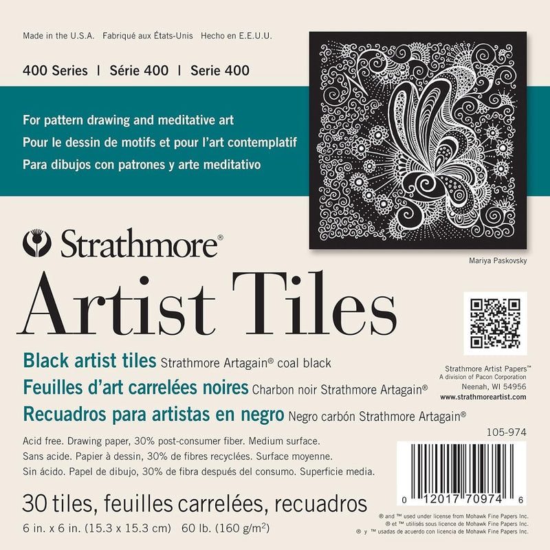 Artist Tiles 6"X6" 30/Pkg-Black -62105974