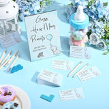 122 Pcs Guess How Many Baby Shower Game Set 100 Guessing Cards 20 Pencils 1 Plastic Baby Candy Bottle 1 Elephant Wood Standing Sign Decorations For Gender Reveal Party Favors