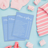 Baby Shower Games, True Or False, Double-Sided Filling Blue Minimalism Game Cards, Funny Baby Shower Games, Baby Shower Party Supplies & Decorations, 30 Game Cards & 1 Answer Card -B07