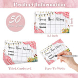 Bbq Guess How Many Candies Are In The Jar Game, Pack Of 1 Wooden Tabletop Sign With Stand And 50 Guessing Cards, Backyard Baby Shower Game, Gender Reveal Party Decorations - Wv13
