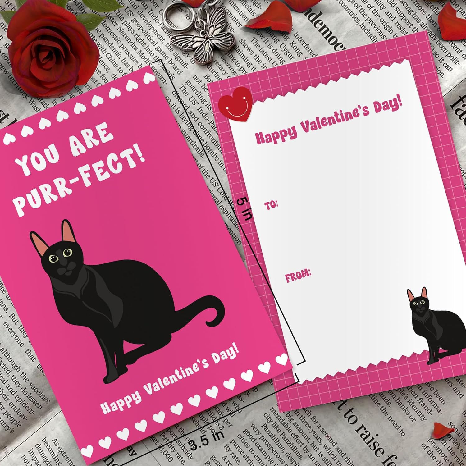 Funny Cat Valentine'S Day Cards Bulk With Envelopes & Stickers, 36 Pack Cute Kitten Valentines Day Postcards For Kids Students, 5 X 3.5 In Pun Valentines Notecards For School Preschool Class Classroom