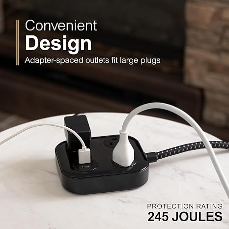 Surge Protector Power Strip with USB Ports Multi Outlet Charging Station